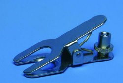 Forked clamp,chrome-nickel steel,with fixing screw for NS 24/29