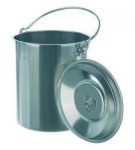   Safety transport container, 18/8 steel for flasks 50-250ml, with hinge, lock and siliconseal