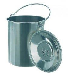 Safety transport container, 18/8 steel for flasks 50-250ml, with hinge, lock and siliconseal