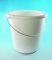   LLG-Round plastic bucket, 10 L, PP white, with metal handle and graduations