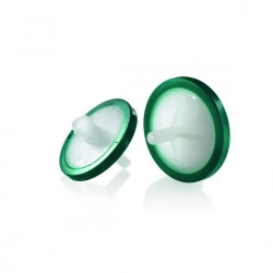 Disposable filter holders ReZist,non-sterile hydrophobic PTFE membrane,green rim, diam. 30 mm pore 0.45 µm,pack of 100