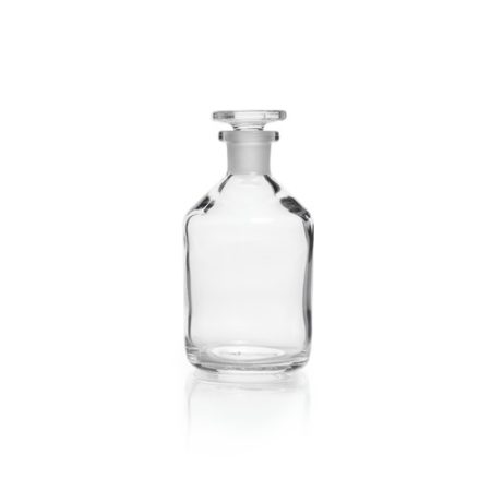 Narrow neck reagent bottles,soda glass,clear, with NS glass stopper,cap.100 ml