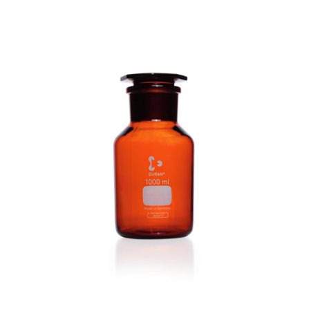 Wide neck reagent bottles,DURAN®,amber glass, with NS glass stopper,cap. 250 ml