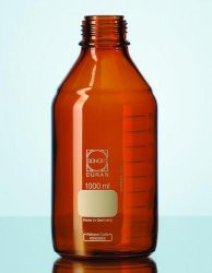 Laboratory bottles,DURAN®,amber glass,graduated, without screw cap,GL 45,cap. 500 ml