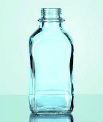 Square screw cap bottles, narrow neck soda-lime glass,clear,without dust proof cap cap. 100 ml
