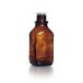   Square screw cap bottles, narrow neck soda-lime glass,amber,with dust proof cap cap. 500 ml