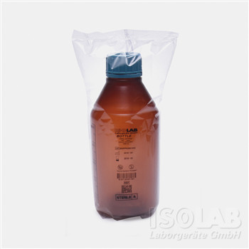 Narrow neck bottles 100 ml, PP GL 45, with screw-cap, amber sterile, pack of 100