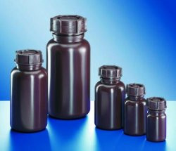 LDPE wide mouth bottles 1000 ml, amber without cap 9073782