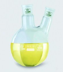 MEGSZŰNTTwo-neck round flask 250 ml CN NS 24/29, SN NS 19,26 angled