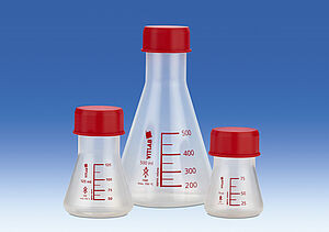 Erlenmeyer flask 500 ml, PP GL 45, with srew-cap, PP