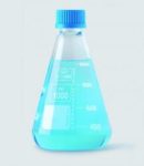   Erlenmeyer flask 1000 ml Borosilicate glass 3.3, white graudated, with screw-cap GL32