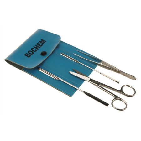 Laboratory-Set 4-parts incl. 1 bandage cutter, 1 Micro-double-spatula, 1 tweezers acuate, 1 micro-Blade, 18/10-steel