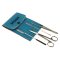   Laboratory-Set 4-parts incl. 1 bandage cutter, 1 Micro-double-spatula, 1 tweezers acuate, 1 micro-Blade, 18/10-steel