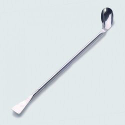 LLG-Spatula - double end - curved - 150 mm stainless steel