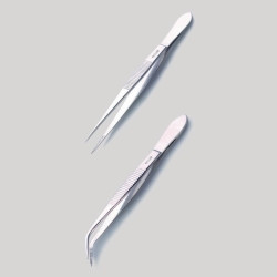 LLG-Forceps 115 mm, sharp/curved stainless steel