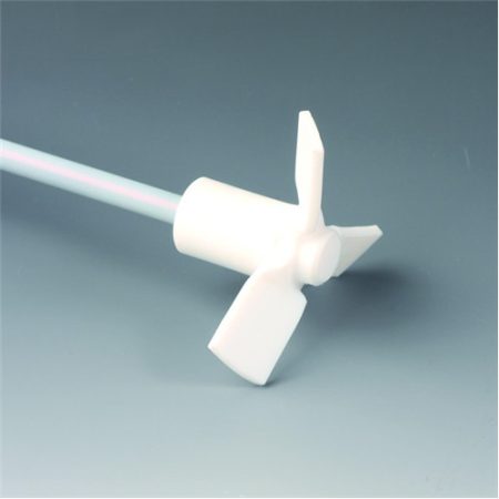 Stirrer shafts,PTFE with stainless steel core propeller,length 450 mm,shaft diam. 10 mm