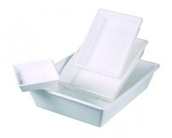 Laboratory tray 180x225x45 mm, white PP, (tray base 180x225 mm)