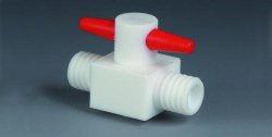 Stopcocks, 3-way, 6mm bore GL 18, PTFE