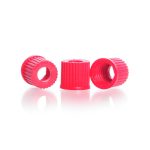 Screw caps with aperture GL 18 aperture bore 11 mm, PBT, red