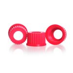 Screw caps with aperture GL 25 aperture bore 15 mm, PBT, red