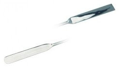 Double spatulas,18/8 steel,bent,250x11 mm