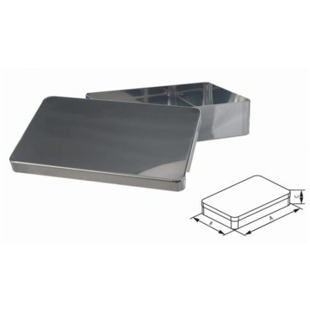 Instrument basin 180x90x30 mm with cover, 18/10-steel