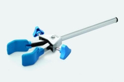 Universal clamp 250 mm 2 prongs, jaw width 0 - 50 mm brackets PVC coated, with swivel mechanism