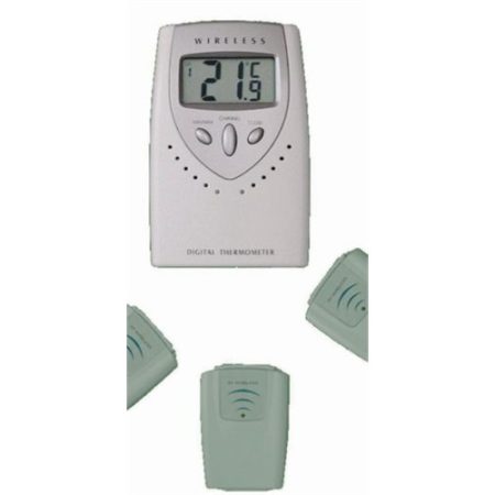 Radio thermometer, -20...+60°C, consisting of receiver station and transmitter, incl.battery