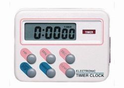 Electronical timer clock with loud alarm sound, timer up to 24 h, with clockwatch, memory function, housing 68x53x20mm