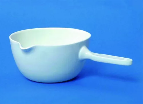 LLG-lábas 450 ml, 209/5, porcelán 120x64 mm, mázas, DIN12907, porcelán szárral