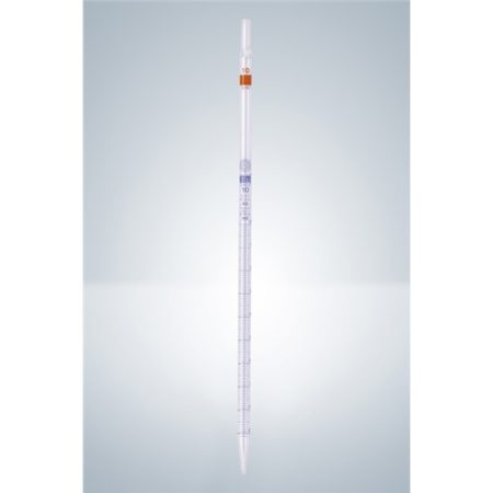 Measuring pipettes 1:0,1 ml 360mm, class AS, AR-glass, DIN ISO 835 conformity-certified, blue grad.