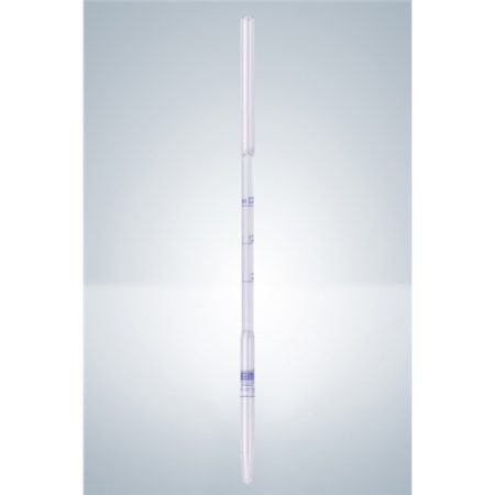 Demeter pipette 250 ml 2 marks at 1,0/1,1 ml glass, blue graduated