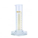   Measuring Cylinders with spout, glass 50ml with permanent amber stain graduations