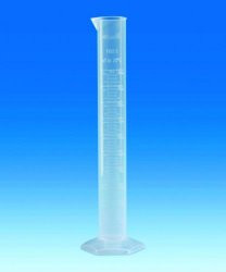 Measuring cylinder 25 ml PP, tall form, class B, moulded graduation