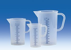 Measuring jugs 3000 ml, PP, stackable completely transparent, printed black graduation on both side