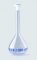  ISOLAB Mérő lombik 50 ml, tiszta üveg, cl.A, NS 12.21, PE dugó kék skála, bizonylattal