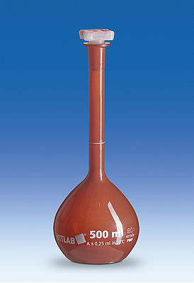 Volumetric flask 10 ml, UV-protect, PMP cl. A, with stopper NS 10/19 with batch certificate