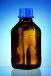   Threaded bottle 100 ml, amber-soda-lime glass without coating GL 32, with screw cap