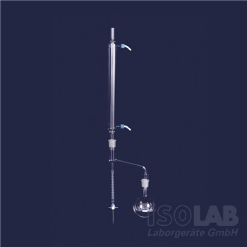 ISOLAB Laborgeräte Water estimator to Dean Stark flask 500 ml + Liebig condenser 400 mm, measuring tube 10.0.1 ml,with PTFE