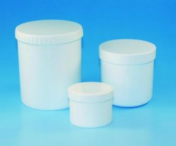 LLG-Sample containers, round, 310ml, PP, white, with screw-lid, pack of 10