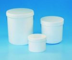   LLG-Sample containers, round, 600ml, PP, white, with screw-lid, pack of 10