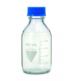 Laborflasche Rasotherm ISO, GL45, 100 ml, blauer Schraubverschluss (PP)
