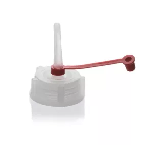   BRAND Zárás csepegtető fúvókával, GL 14PE -LD, fehér, piros kupakkal, 129016 és 129024 palackokhoz alkalmas 100 db-os csomag.