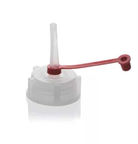 BRAND Zárás csepegtető fúvókával, GL 18PE -LD, fehér, piros kupakkal, 129028 és 129038 palackokhoz alkalmas 50 db-os csomag
