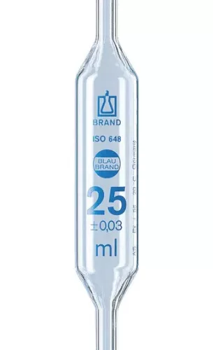 BLAUBRAND pipetta AS USP DE-M 0,5 ml, egy jelzéssel, AR-Glasgrad. kék színben, DIN EN ISO 648