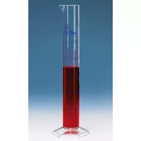   BRAND Mérőhenger beosztással cyl. magas formájú A cert. tétel tanúsítvány. 1000 ml: 10 ml, PMP, beosztással kék színben ellenáll a gőzsterilizálásnak (121°C)