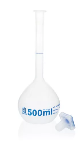 BRAND PP nagy tisztaságú 10 ml térfogatú lombik, NS 10/19, 2 db-os csomag-os PP dugós csomag