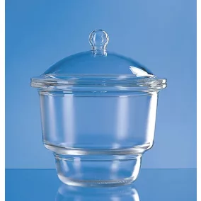   Exszikkátor, fedéllel és foglalattal, NS 24/29 névleges méret 150 mm, 215x316 mm, elzárócsappal, Boro 3.3 üveg, DIN 12 491