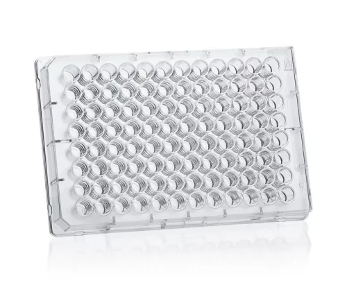 BRAND Microplate,cellGrade,96-lyukas,PSsteril,fekete,Falja átlátszó330µl,1db-os csomag-os zacskóba csomagolva,fedéllel Csomagolási egység: 50 db-os csomag