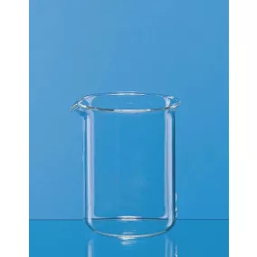   Főzőpohár, alacsony, Boro 3,3 10 ml, beosztás nélkül, kiöntőfejjel, átmérő: 26 mm, magasság: 35 mm, DIN EN ISO 3819